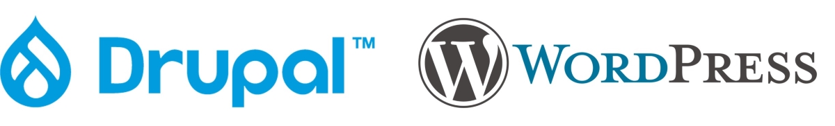 Drupal Wordpress logos