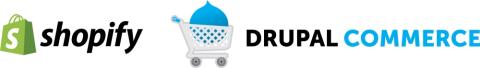 Shopify und Drupal Commerce Logos